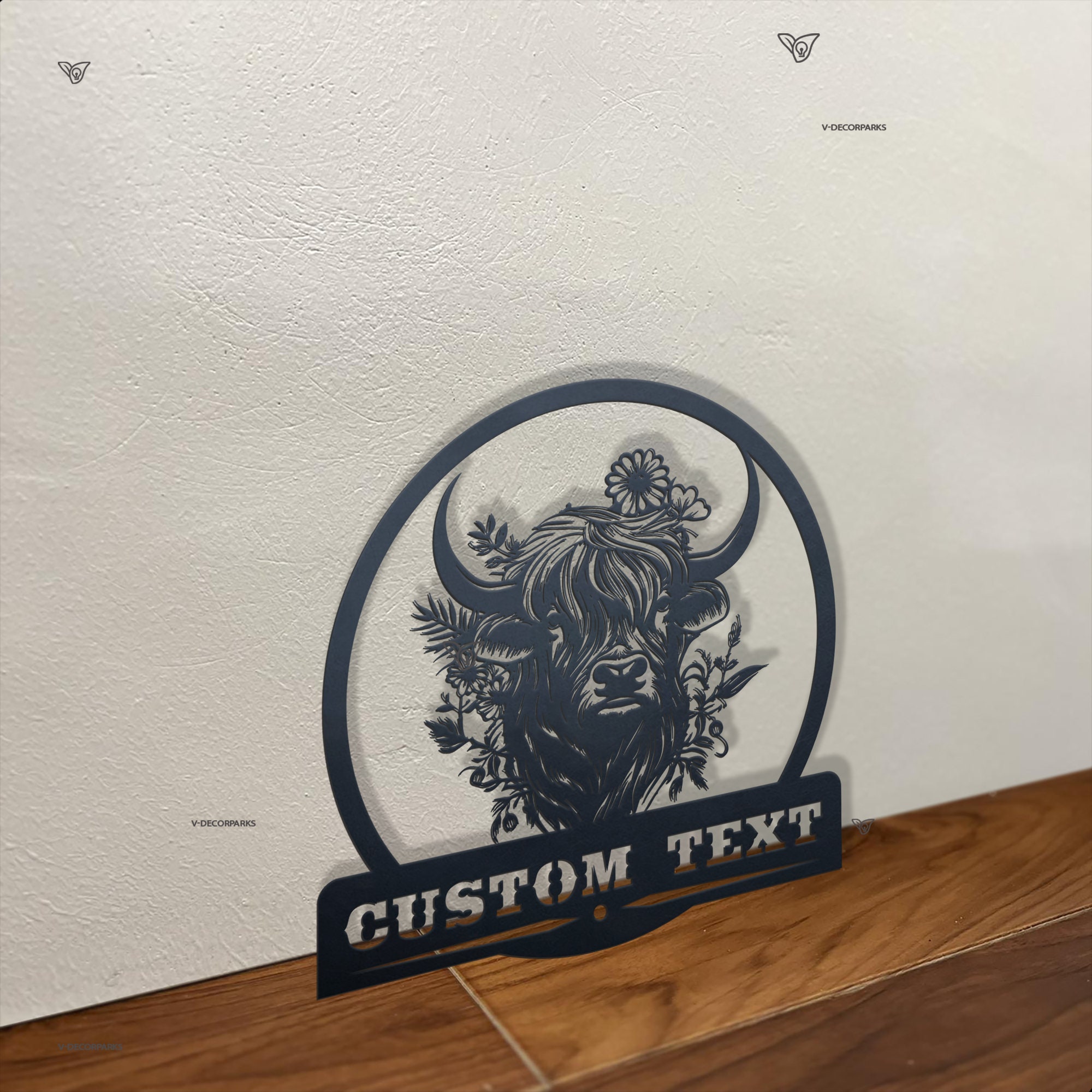 Custom Highland Cow Metal Sign LED Light,highland Cow Decor ...