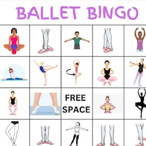 Ballet Bingo Game (20 pack) - Practice Skills and Terminology