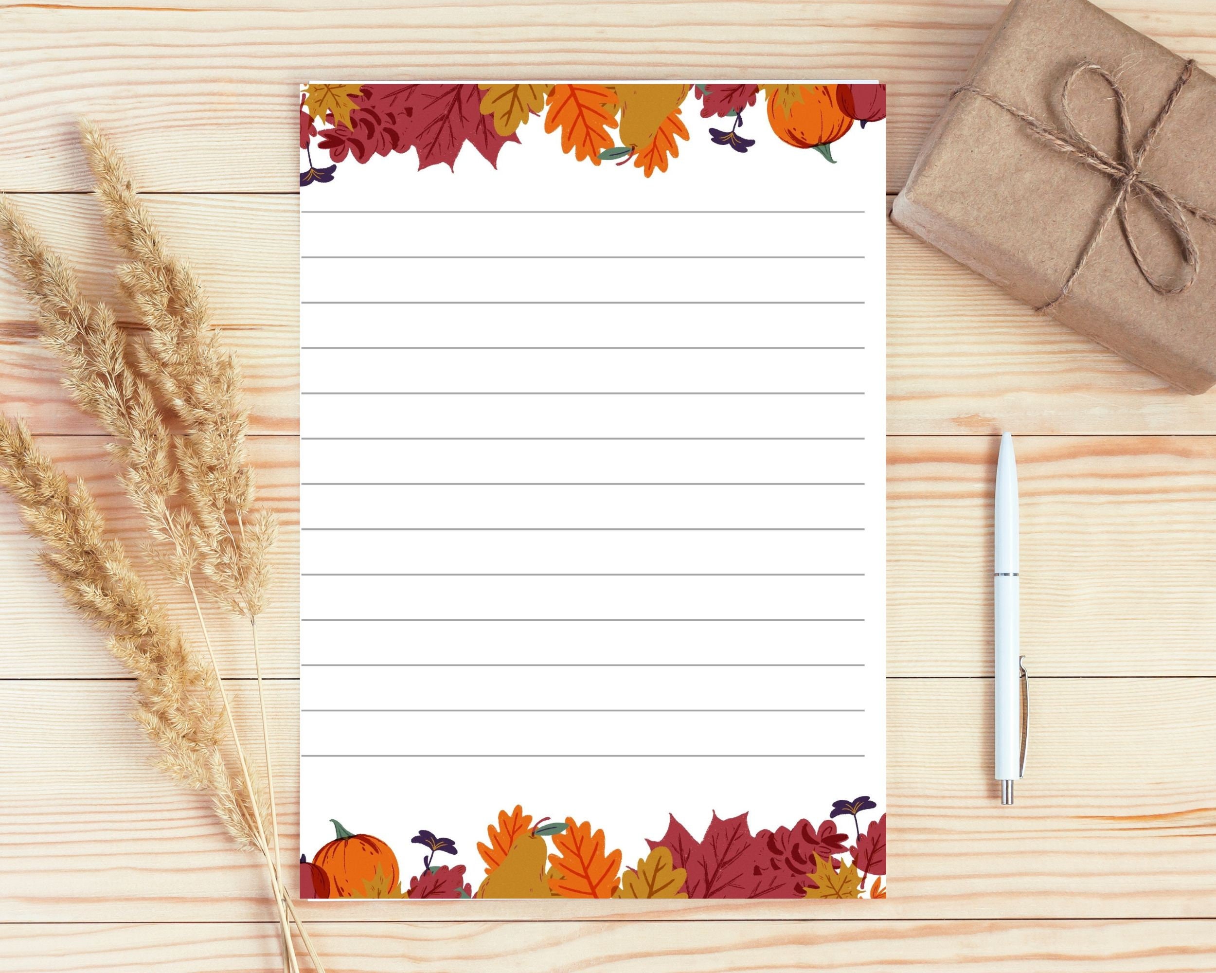 Fall Themed Printable Stationery - Etsy
