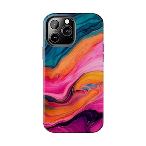 Free Shipping Worldwide! Vibrant Abstract iPhone Case, Colorful Phone Covers, Artistic Tough Case, Gift for Phone Lovers