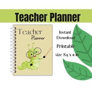 Teacher Planner Printable and Instant download keeps you organized Daily or weekly with all school activities, Digital Academic Planner