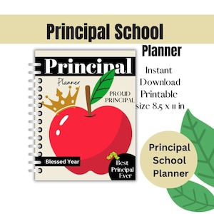 Planificador principal de la escuela Tamaño de carta digital de EE. UU., Planificador anual imprimible y descarga instantánea, Regalo principal este año se mantiene organizado