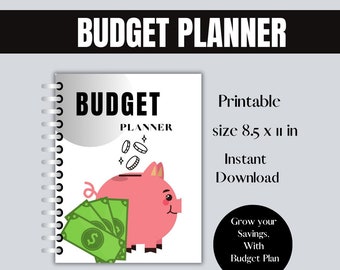 Budget Planner printable and Downloadable weekly planner Manage your Income and Expenses Saving Money Every Month Increase your Savings