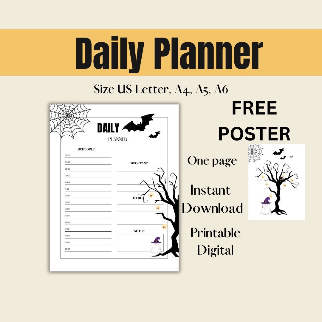 Daily Planner Printable and Downloadable Hourly Planner Keeps You ...