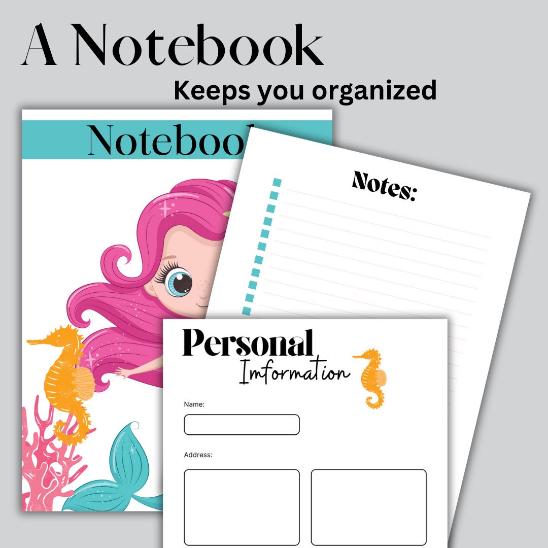 Note Book Print Off Notebook Printable and Instant Download, Stay Organized Yearly and ...