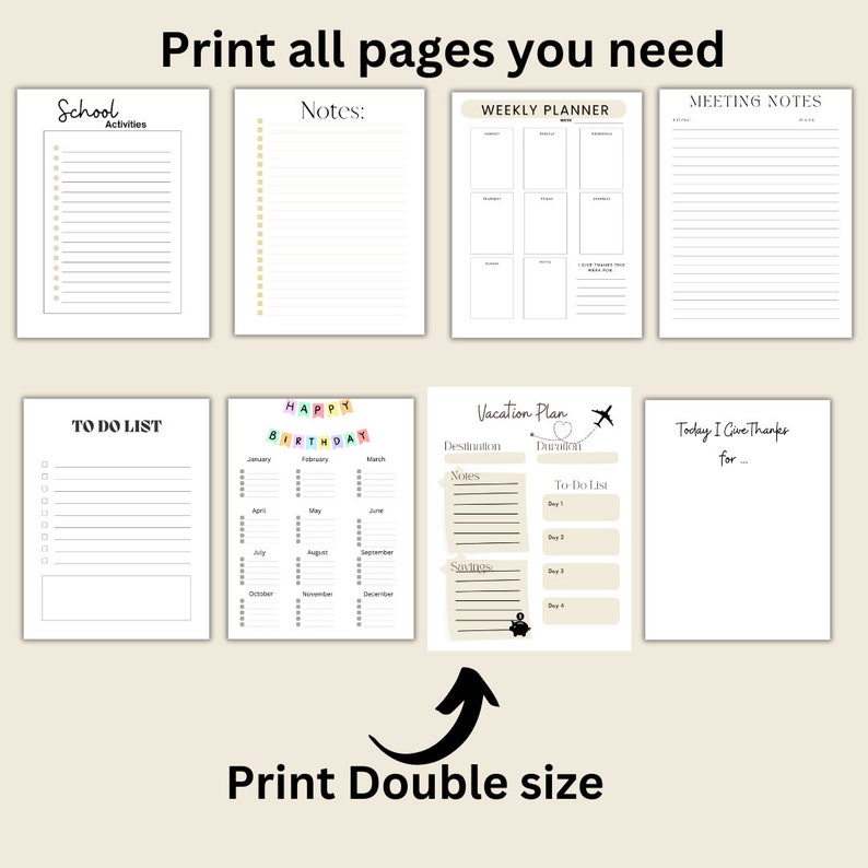 School Administrator Planner Printable and Downloadable, Yearly