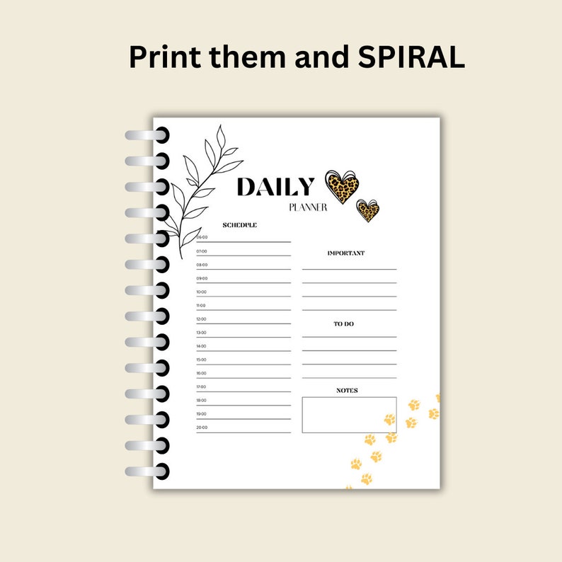 Daily Planner Printable and Downloadable Hourly Planner Keeps You