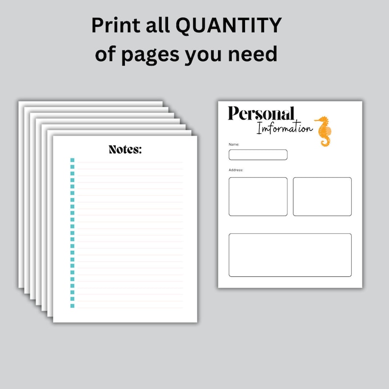 Note Book Print Off Notebook Printable and Instant Download, Stay Organized Yearly and ...