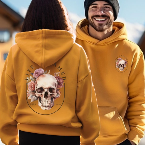 Life Untamed Floral Skull Hooded Sweatshirt Alternative Women s Hoodie Men s Skull Hoodie Hoodies for Women Gifts for Women Men s Gifts Etsy