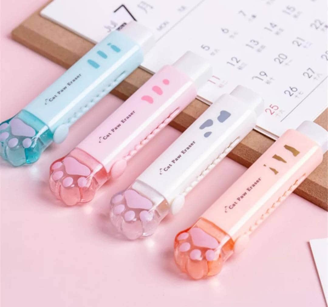 Kawaii Pencil Shape Rubber Eraser Korean Stationery Macaron Color Cute  Writing