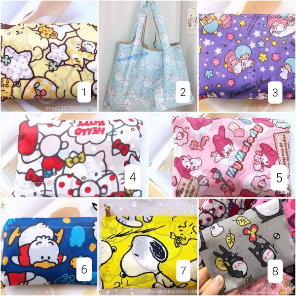 Sacs de marché réutilisables Kawaii Kitty