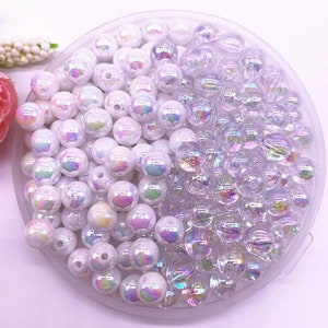 Pearly Clear Round Loose Spacer Beads