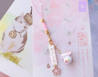 White Lucky Bunny Monkey Phone Charm