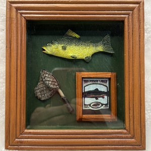 Vintage Fishing Themed Shadow Box Fishing Decor 18 Dainel Brand 6” H x 5.5” L