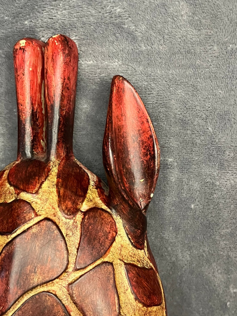African Giraffe Wall Mask Decor Etsy