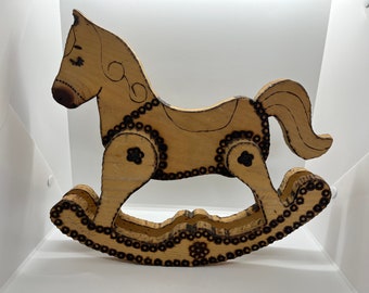 Vinatge Handmade Wooden Rocking Horse