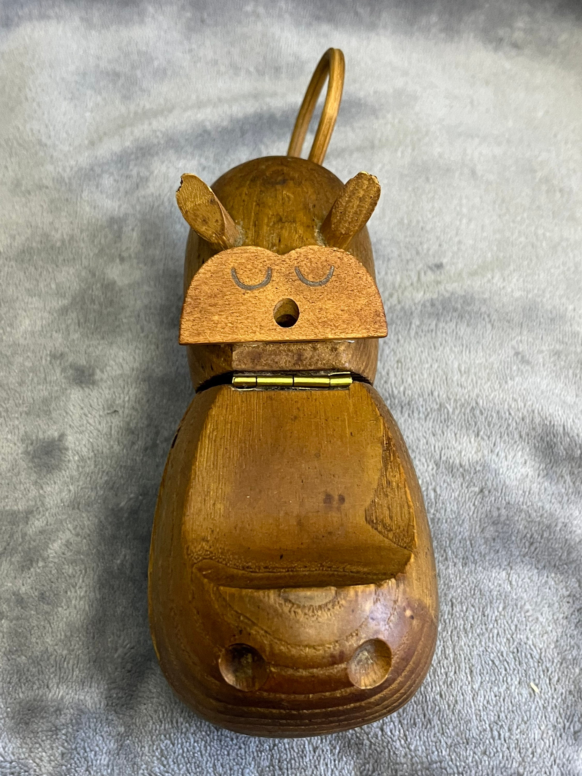Vintage Midcentury Toy Hippo Trinket Box in the Style of Kay Vintage Midcentury Toy Hippo Trinket Box in the Style of Kay