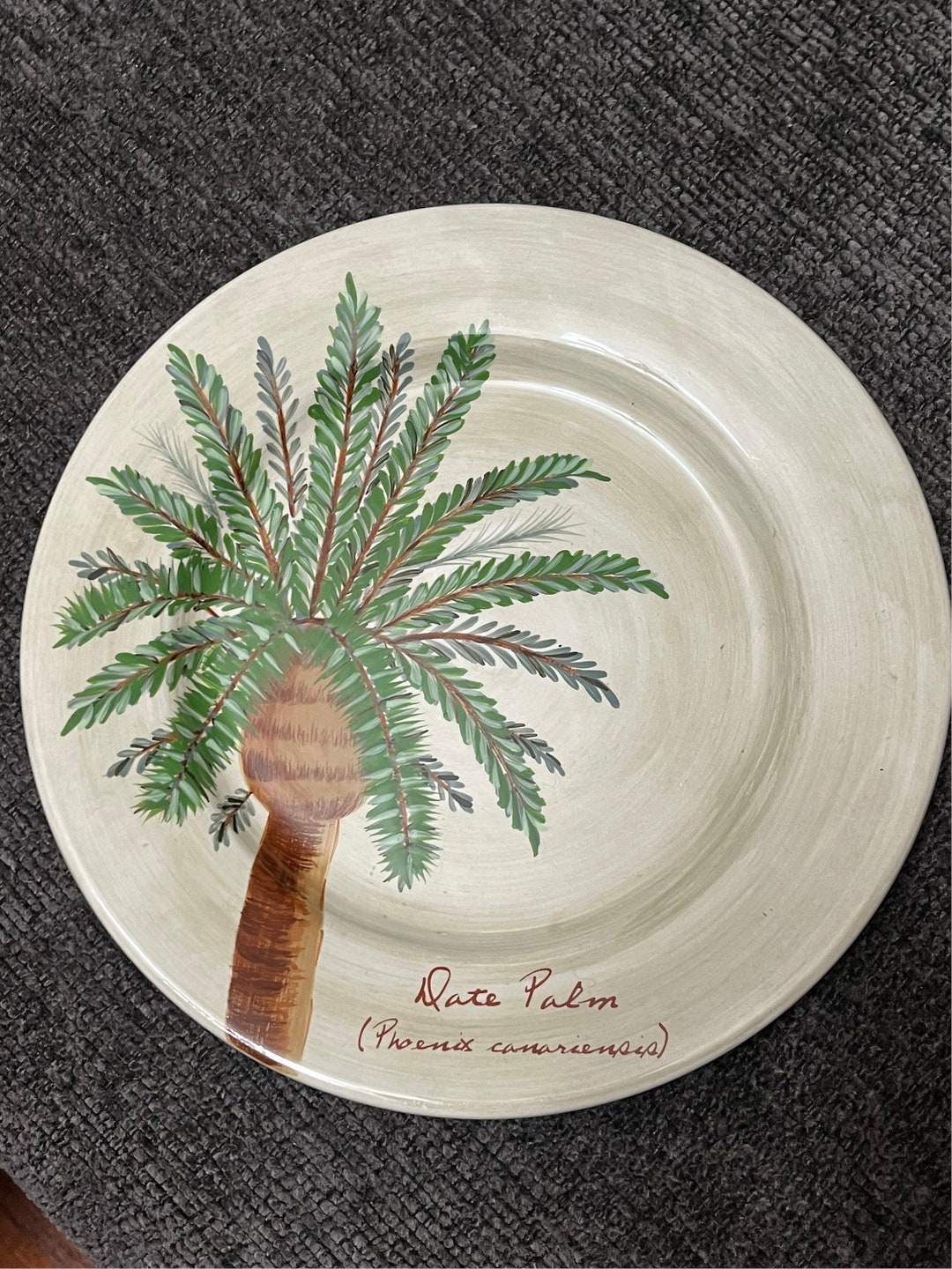 Vintage Palm Tree Plate Etsy