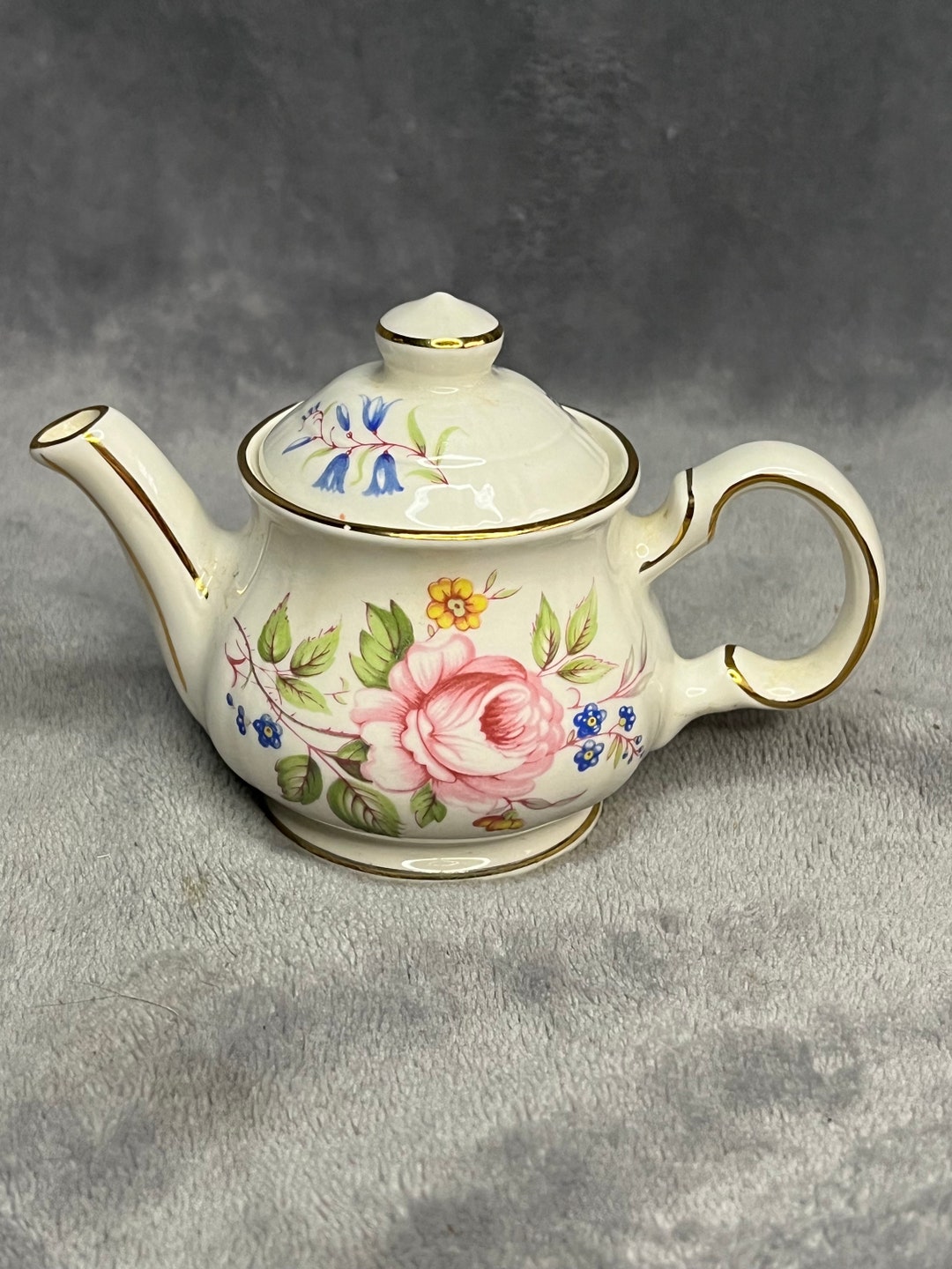 Vintage Sadler Mini Teapot Gilded England Etsy