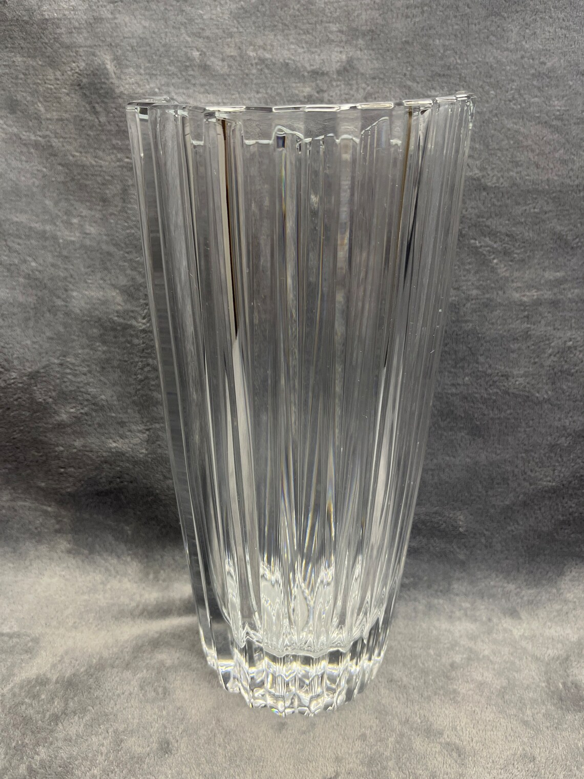 Vintage Heavy Crystal Vase Etsy