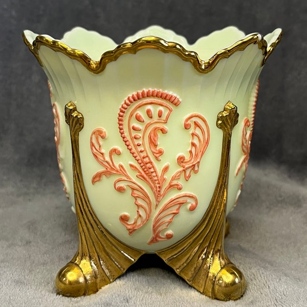 Vintage Lisa V Art Glass/Vase 22K Gold Trim