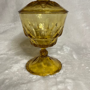 Vintage Fenton Amber Thumb Print Glass