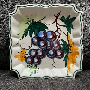Vintage Italian Ceramic Faience Hand Painted Plate