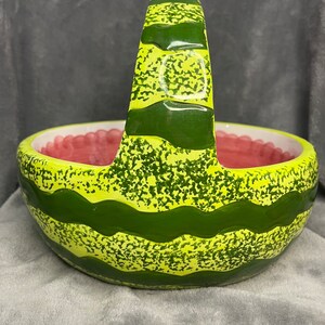 Vintage 1997 Youngs Ceramic Water Melon Basket