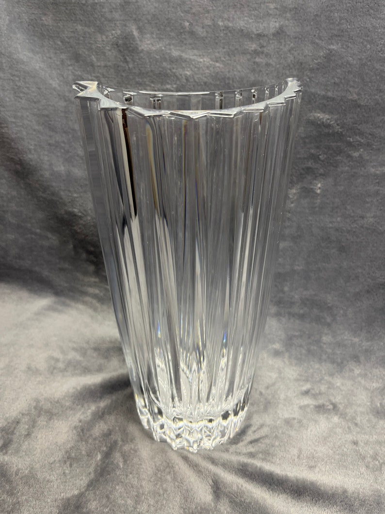 Vintage Heavy Crystal Vase Etsy