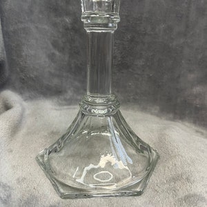Vintage Home Interiors Clear Glass Column Design Candlestick Holder