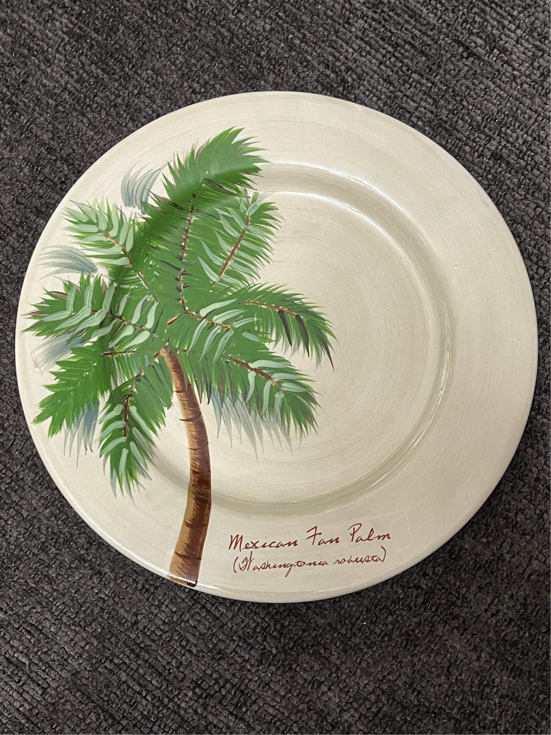 Vintage Palm Tree Plate Etsy