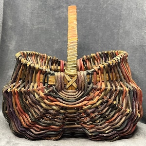 Vintage Hand Woven Basket with Handle