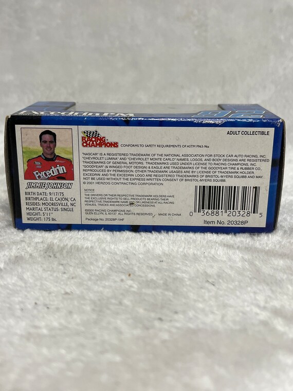 Vintage 2001 Limited Edition Jimmie Johnson Excedrin PM 92 1/64
