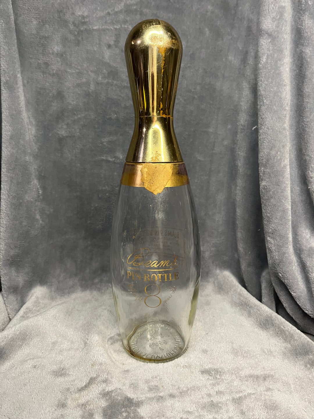 Vintage Jim Beam's Pin Bottle Gold Bowling Pin Decanter Etsy