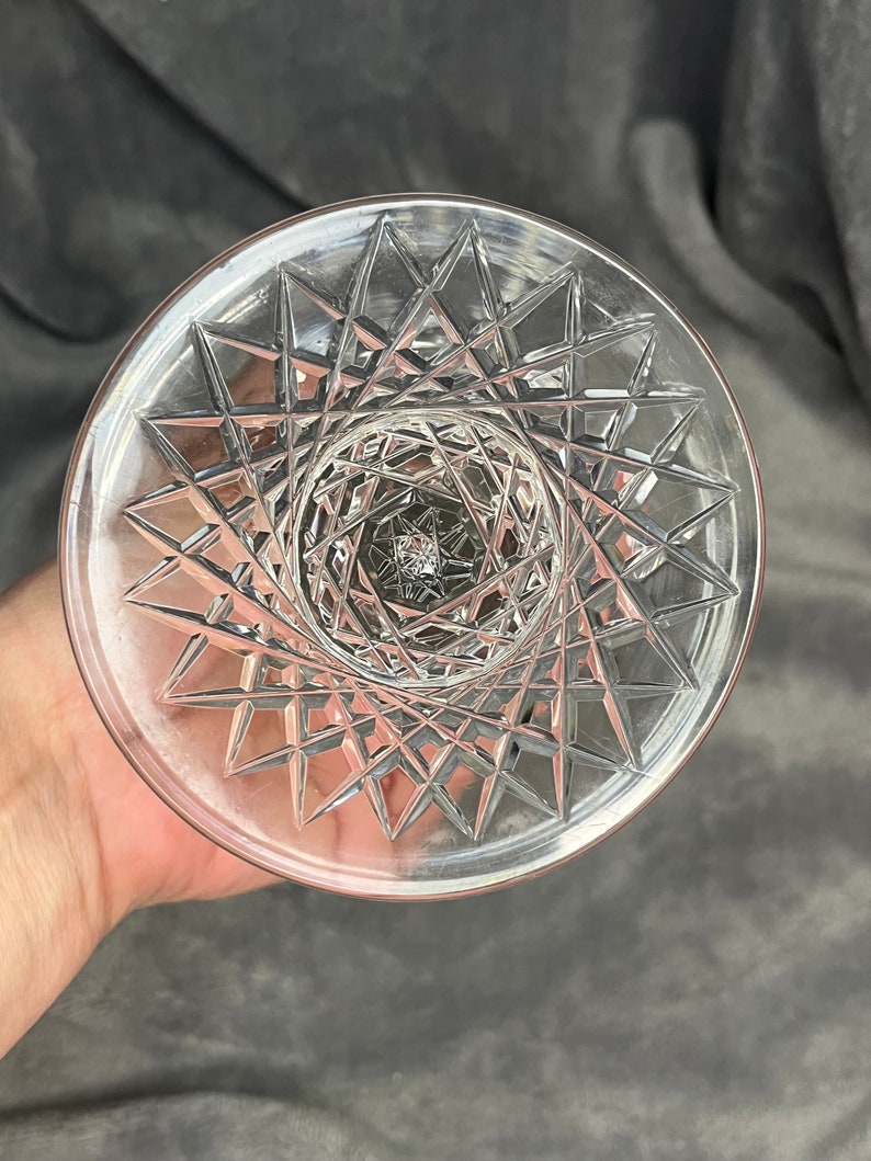 Vintage American Brilliant Cut Glass Compote Etsy