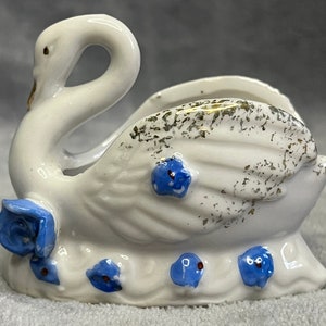 Vintage Swan Trinket Dish Porcelain Made in Japan 1960s