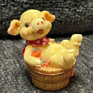 Vintage Resin Pig Figurine