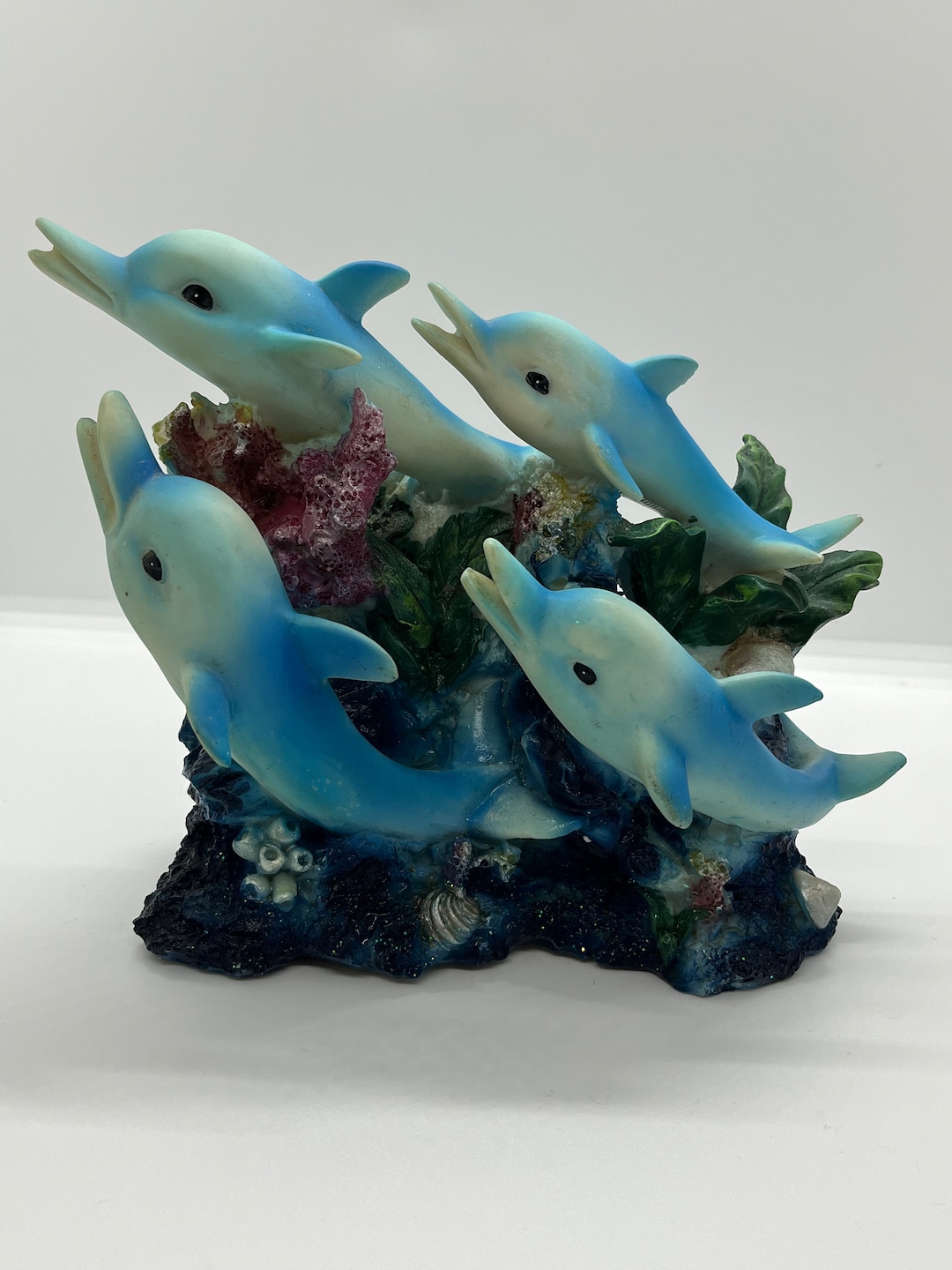 Vintage Resin Dolphins Figurine Etsy