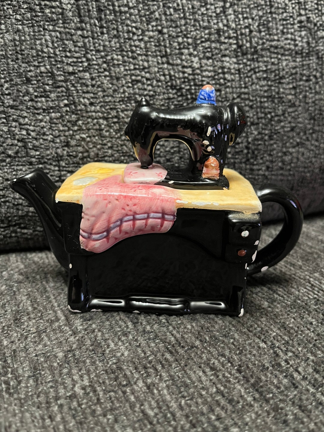 Vintage Teapot Sewing Machine on a Tableceramic Etsy