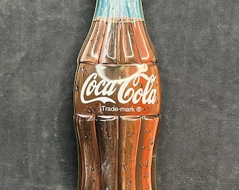 Vintage Coca~Cola Bottle Shaped Tin Can With Lid