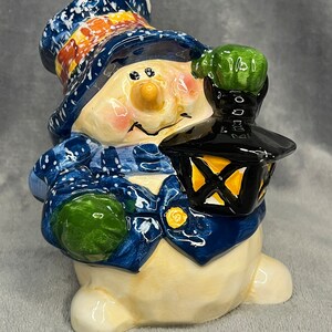 Vintage Snowman Ceramic World-Holiday Hand Painted Figurine