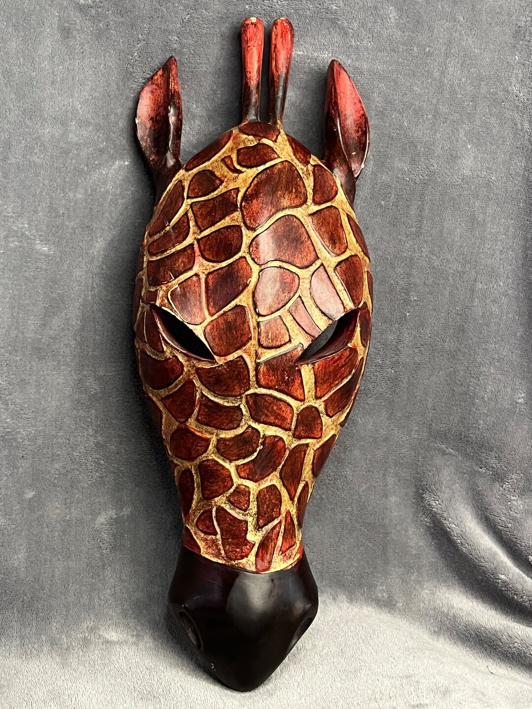 African Giraffe Wall Mask Decor Etsy