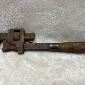Vintage Stillson Walworth #14 Adjustable Pipe Wrench-Wooden Handle