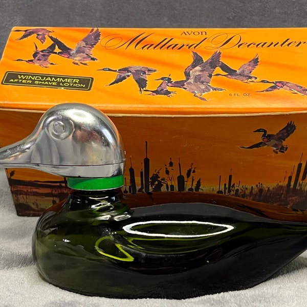 Vintage Windjammer Aftershave, Avon. Mallard Duck Decanter w/ Box