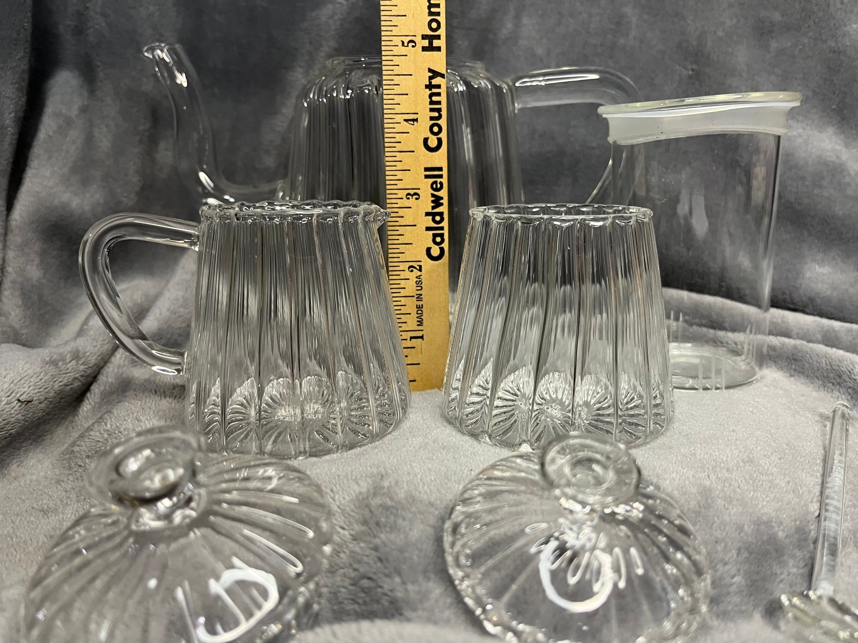Vintage Clear Glass Tea Fusion Teapot Set Etsy