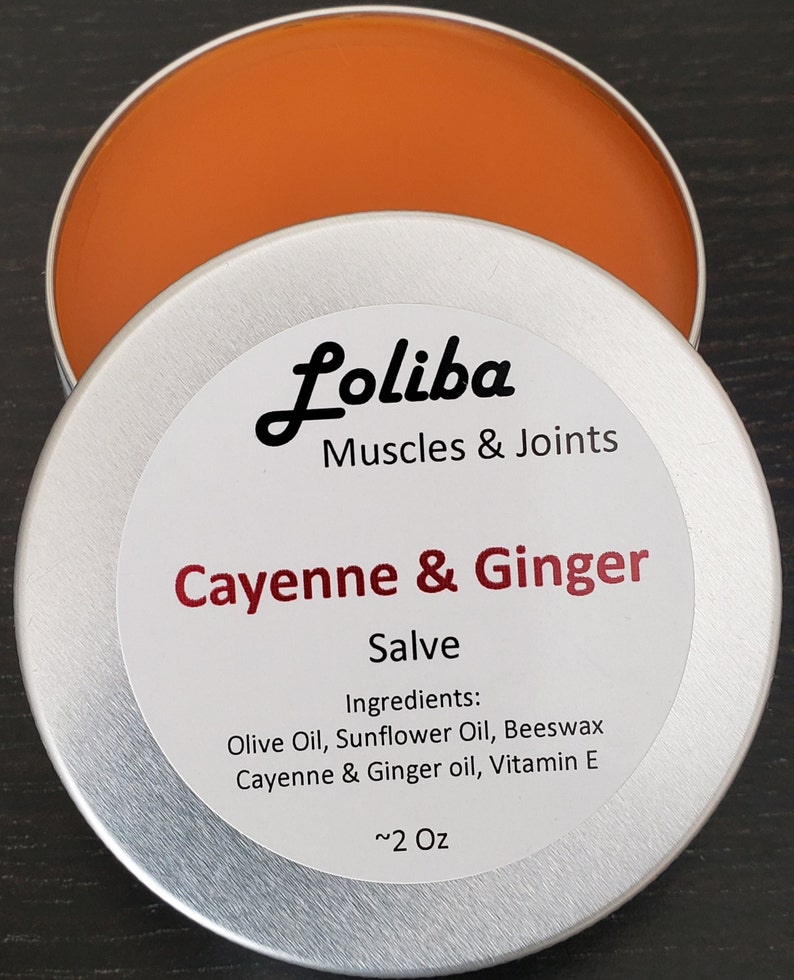 Cayenne and Ginger Salve, Natural Herbal Salve, Double Infused, Warming