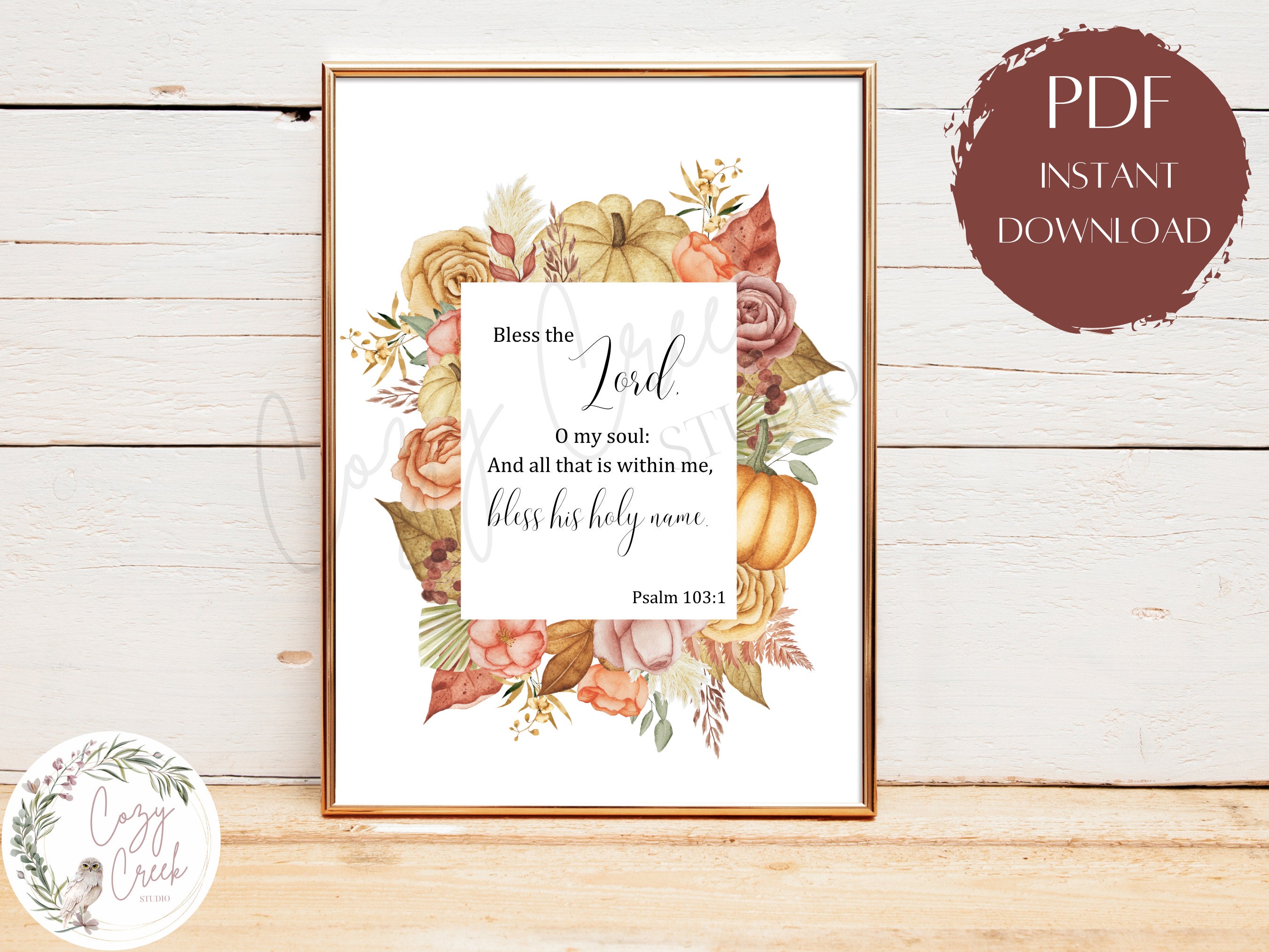 Printable Autumn Wall Art | Floral Christian Art | Scripture Quote ...