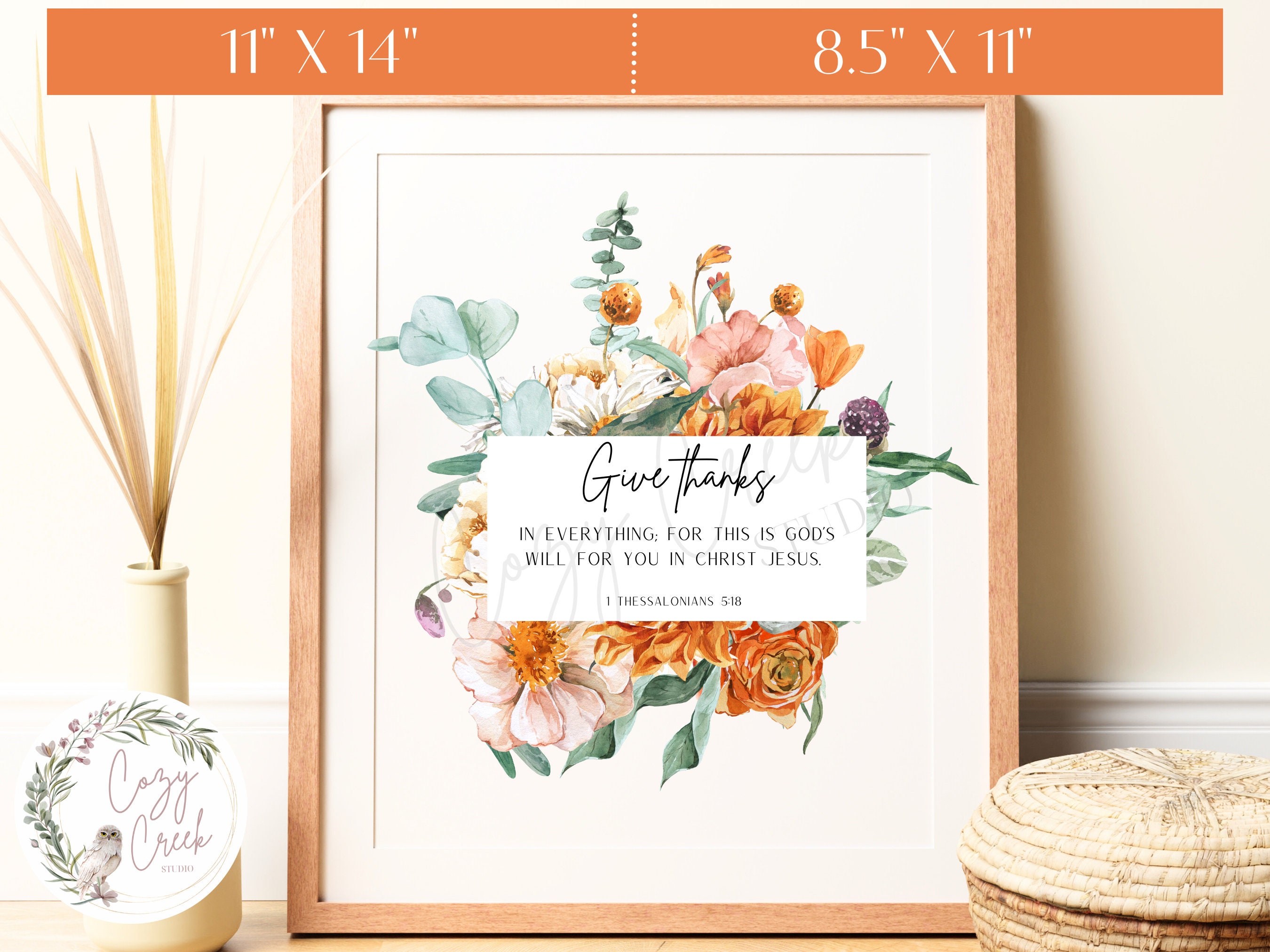 Printable Autumn Wall Art Floral Christian Art Scripture Quote ...