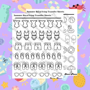 Summer Royal Icing Transfer Sheet