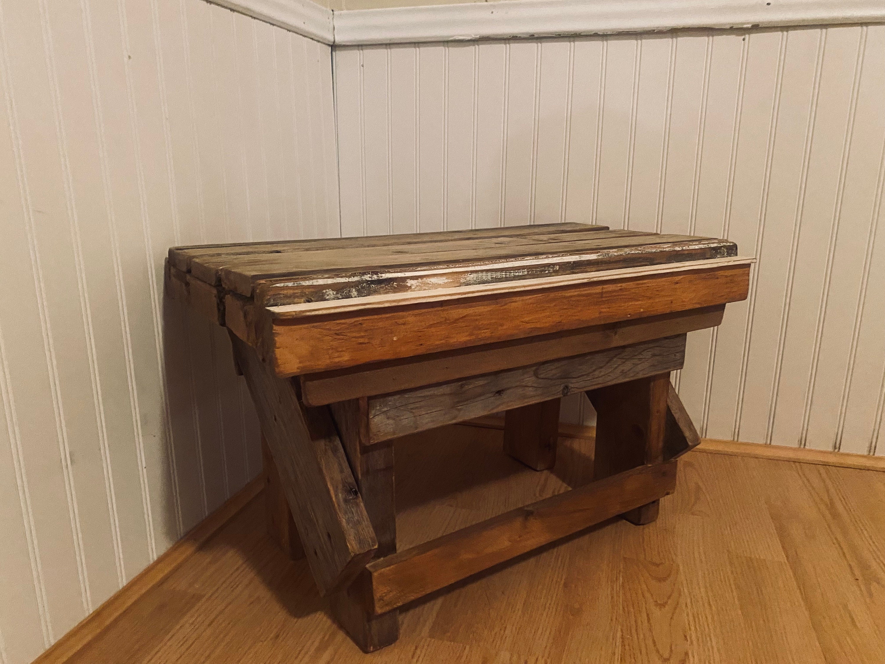 Cottage Garden Bench, Potting Bench, Grey Weatherd Barn Wood Bench - Etsy